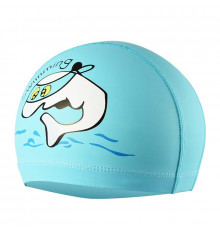 E33141-2 Шапочка для плавания детская Дельфин (ПУ) (голубая)
