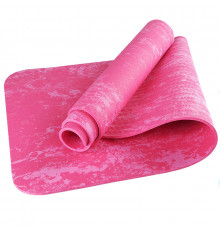 TPEM6-105 Коврик для йоги ТПЕ 183х61х0,6 см (розовый гранит) (B34524)