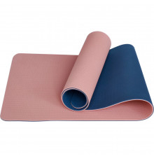 E33587 Коврик для йоги ТПЕ 183х61х0,6 см (розовый/синий)